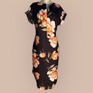 SHEIN Floral Black Dress